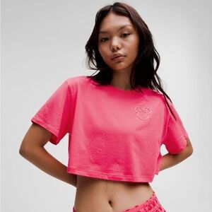 Sold Out - NWT 4 Disney x Lululemon - All Yours Cropped T-Shirt - Lip Gloss Pink